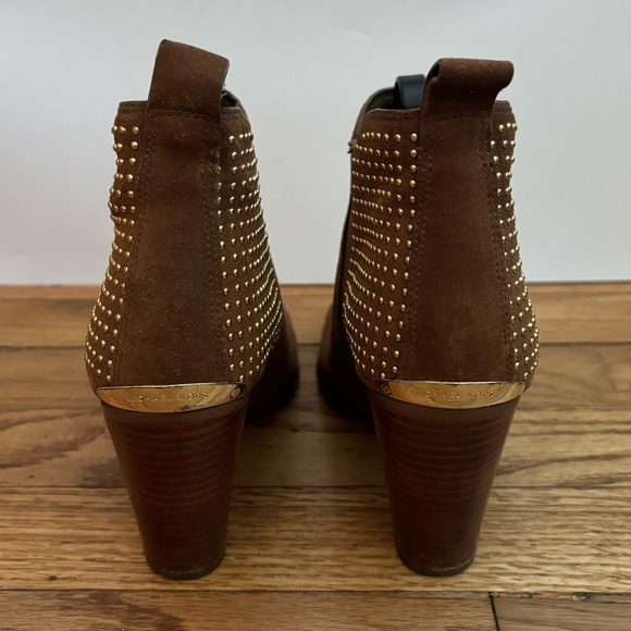 Michael Kors Suede Studded Krista Booties Block Heels 7.5 - Picture 2 of 16